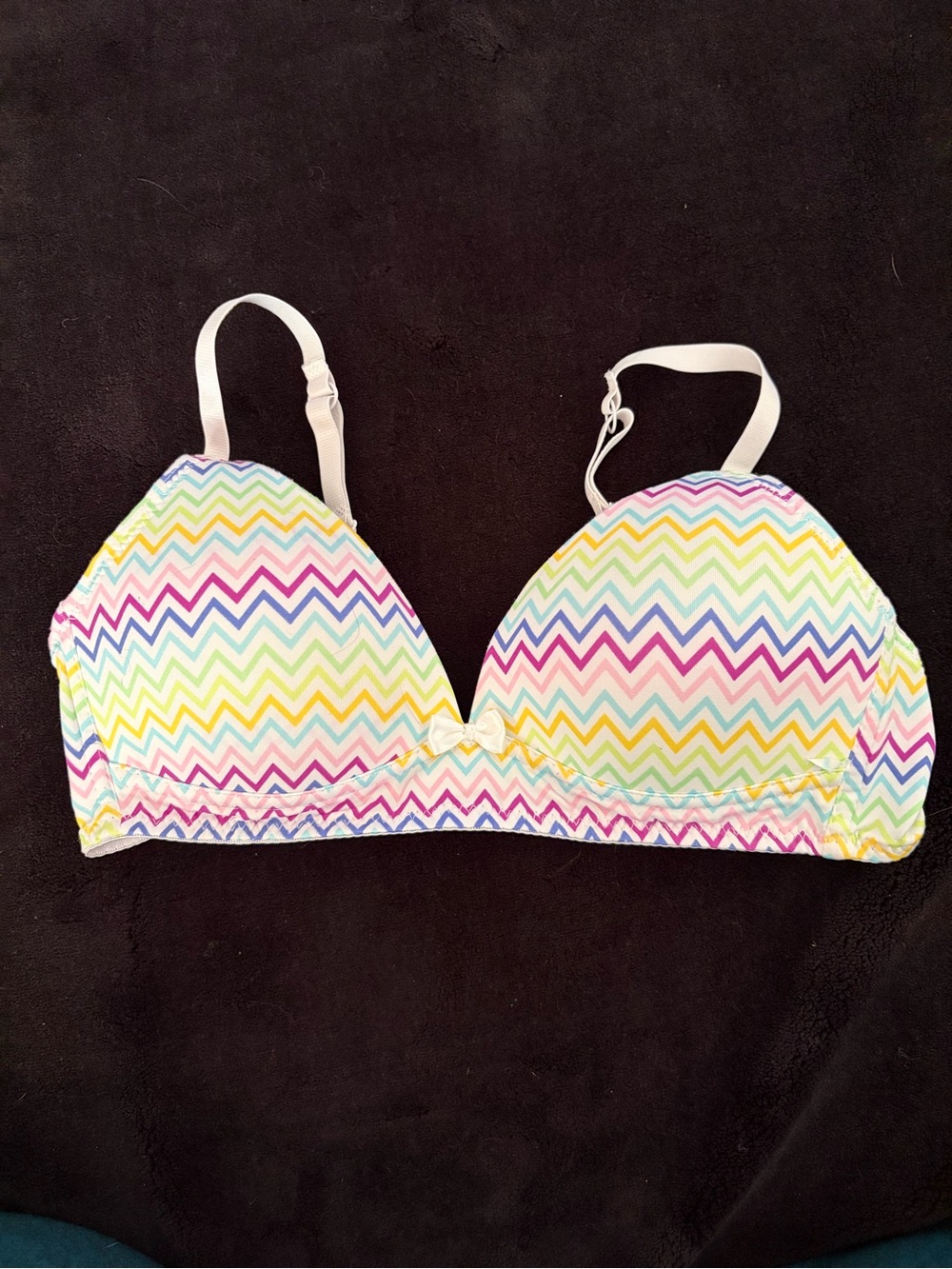 Girls' Multicolor Chevron Swim Top - Kids bra